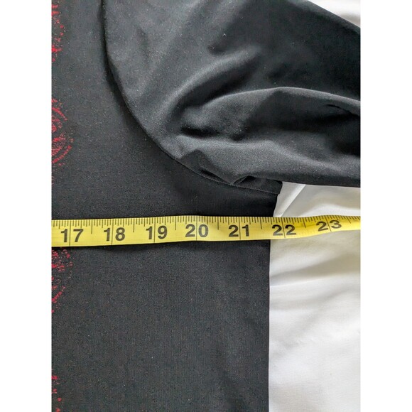 Susan Graver Tunic Top Womens M Red Black Gold Damask Print Glamcore Maximalist - Picture 10 of 11